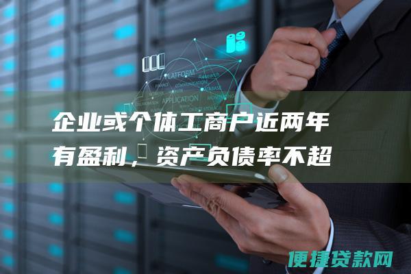 企业或个体工商户近两年有盈利，资产负债率不超过70%；