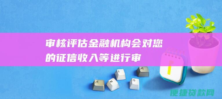 审核评估：金融机构会对您的征信、收入等进行审核评估。