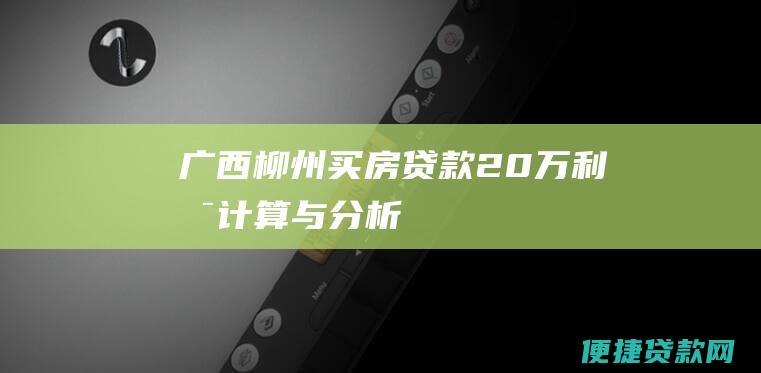 广西柳州买房贷款20万利息计算与分析