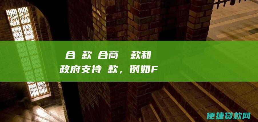 組合貸款：結合商業貸款和政府支持貸款，例如 FHA 或 VA 貸款