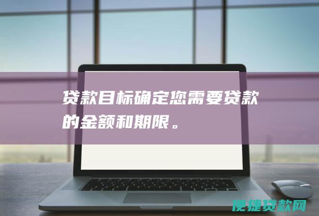 贷款目标：确定您需要贷款的金额和期限。