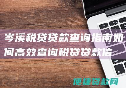 岑溪税贷贷款查询指南：如何高效查询税贷贷款信息