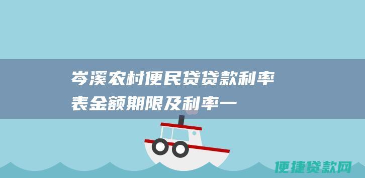 岑溪农村便民贷贷款利率表：金额、期限及利率一览