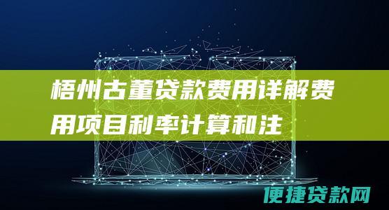 梧州古董贷款费用详解：费用项目、利率计算和注意事项